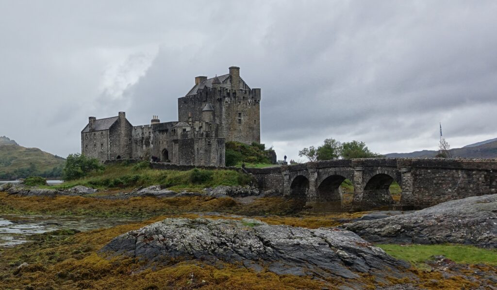 Haunted castle with clouds