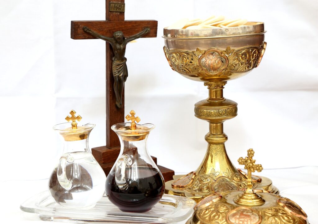 Cross, Eucharist, Wine Divinity, Water Humanity