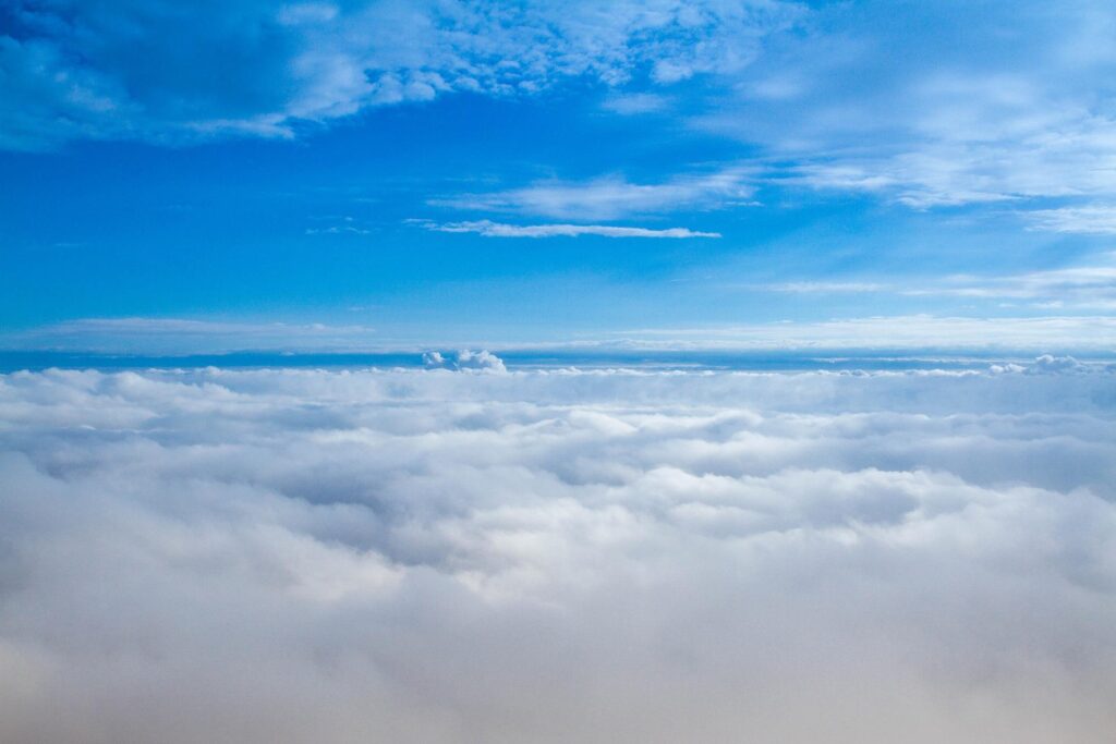 Heavenly clouds with majestic blue sky the firmament