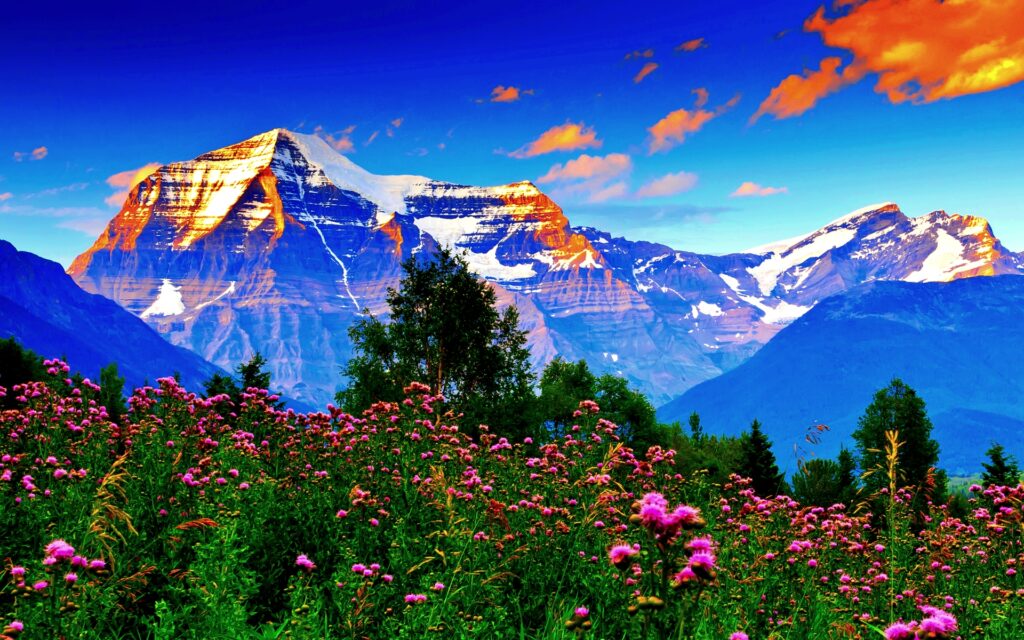 Beautiful nature and mountains and sky