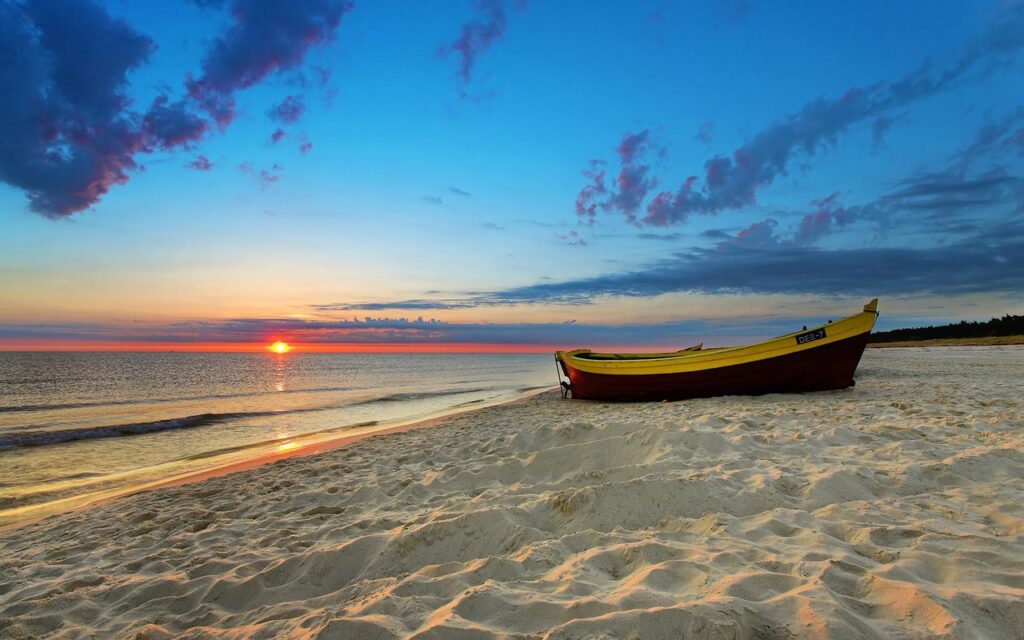 boat at the beach shore