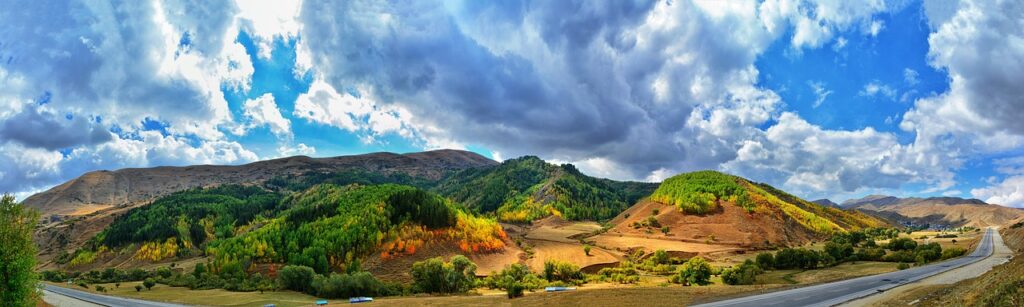 Country side area with sky and clouds