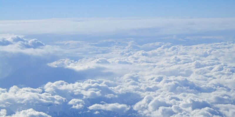 A heavenly image of clouds in the blue sky with light